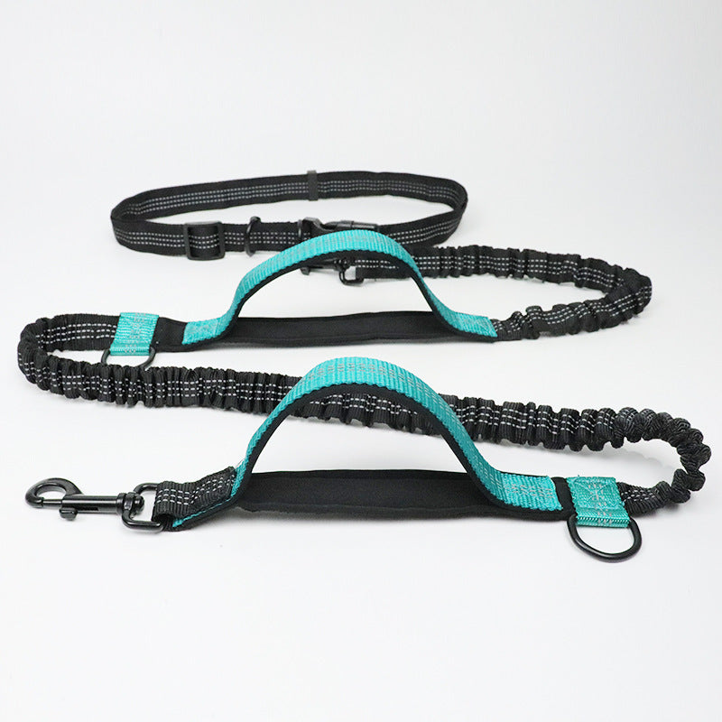 Double Elastic Reflective Running Dog Leash