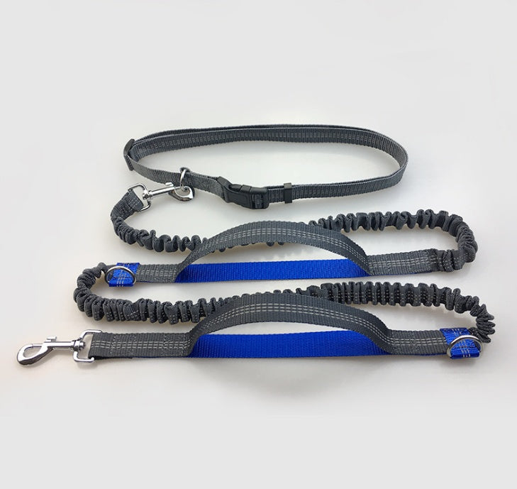 Double Elastic Reflective Running Dog Leash