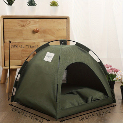 Portable Cat Tent Bed with Removable Non-Slip Pad