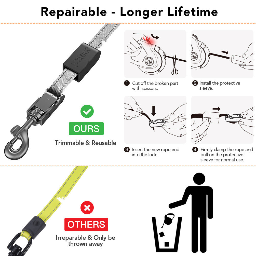 Retractable Reflective Dog Walking Leash