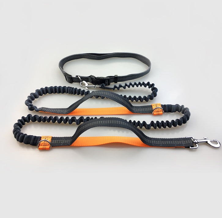 Double Elastic Reflective Running Dog Leash