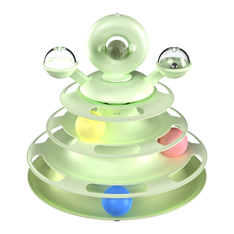 4-Level Interactive Cat Toy Tower with Roller Balls