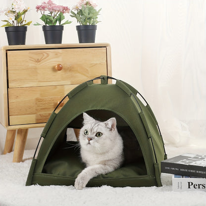 Portable Cat Tent Bed with Removable Non-Slip Pad