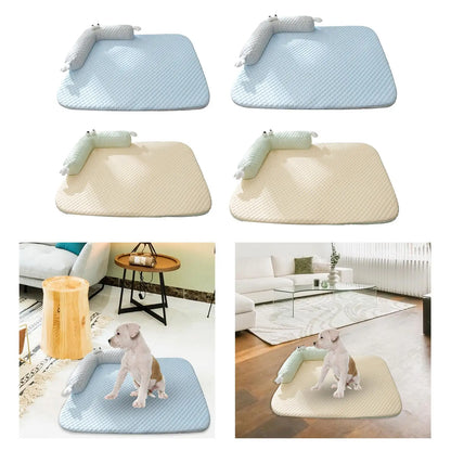 BreezeEase Natural Cooling Pet Bed with Neck Guard