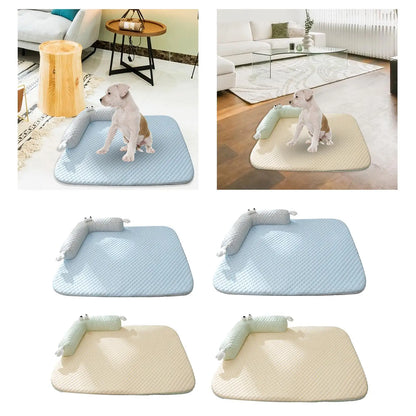 BreezeEase Natural Cooling Pet Bed with Neck Guard