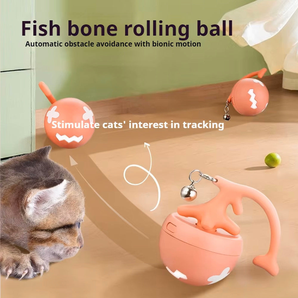 Electric Fishbone Rolling Cat Teaser Ball