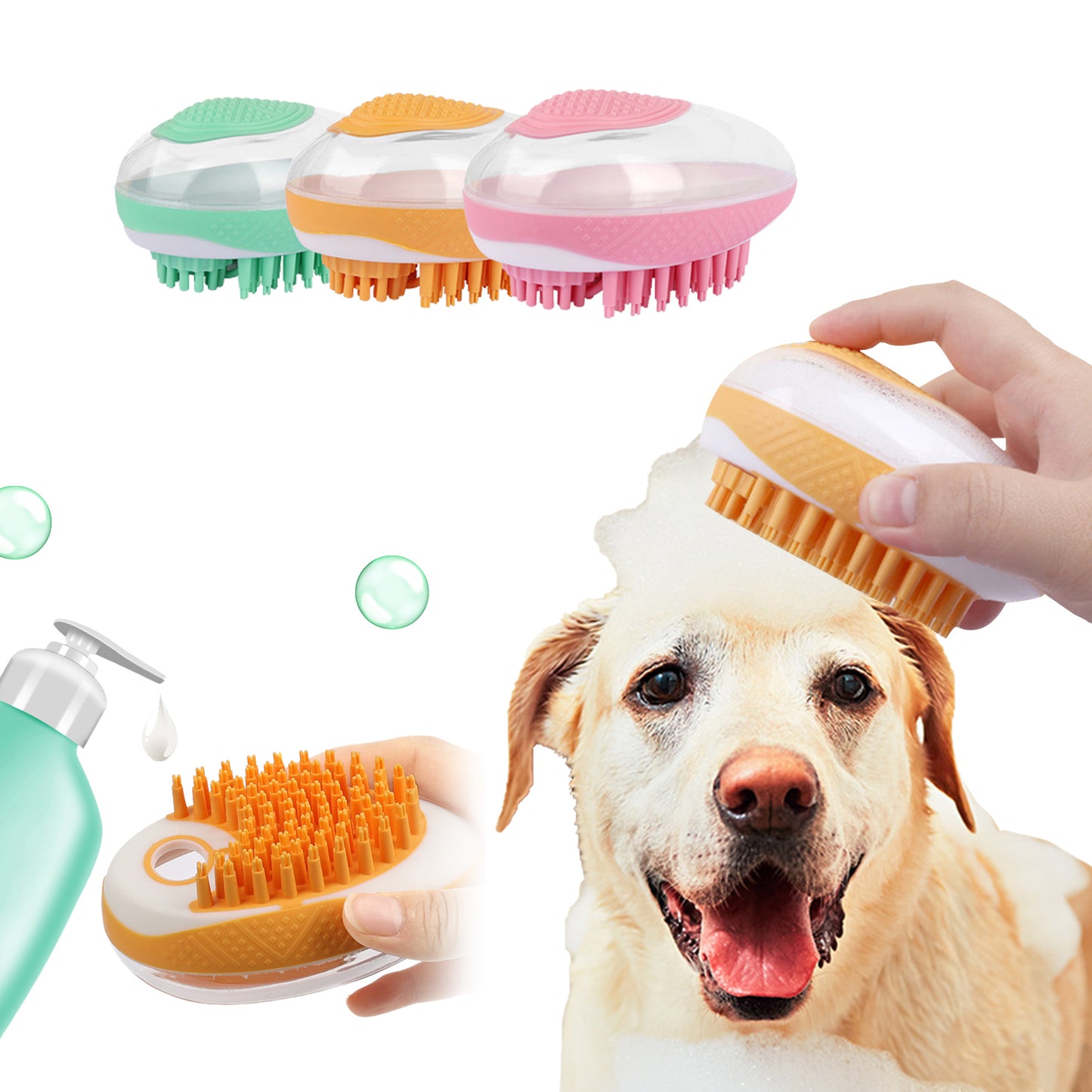 2-in-1 Pet SPA Massage Brush | Soft Silicone Grooming Comb