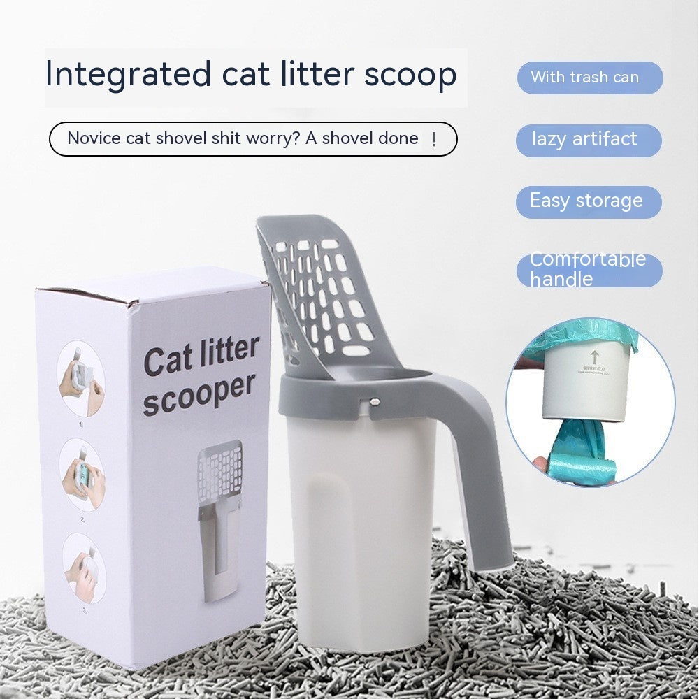 Cat Litter Scoop & Waste Bin System with Refill Bags