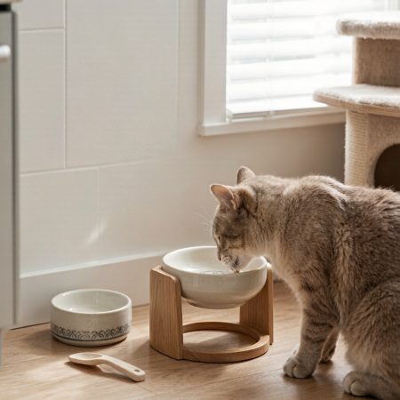 Elevated Ceramic Cat Bowl